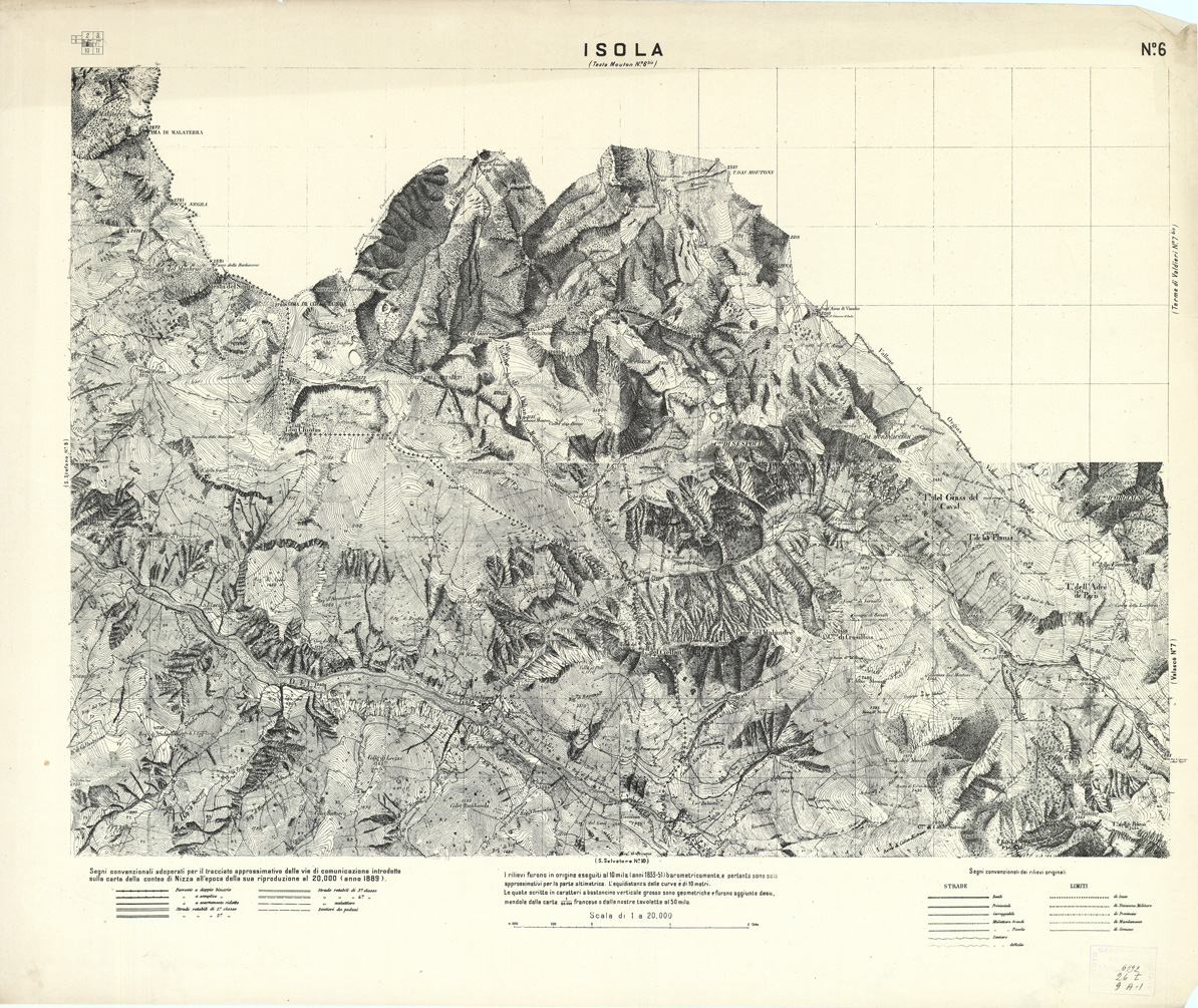(N:2974) CARTA DELLA CONTEA DI NIZZA - Foglio 6 - Isola (B0004293) Carte e stampe antiche: riproduzione a colori su carta (formato A1)