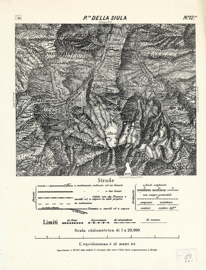 (N:2986) CARTA DELLA CONTEA DI NIZZA - Foglio 12 bis - P.ta della Siula (B0004302) Carte e stampe antiche: riproduzione a colori su carta (formato A1)