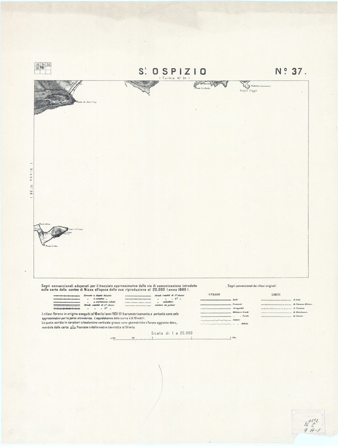 (N:2993) CARTA DELLA CONTEA DI NIZZA - Foglio 37 - St. Ospizio (B0004333) Carte e stampe antiche: riproduzione a colori su carta (formato A1)