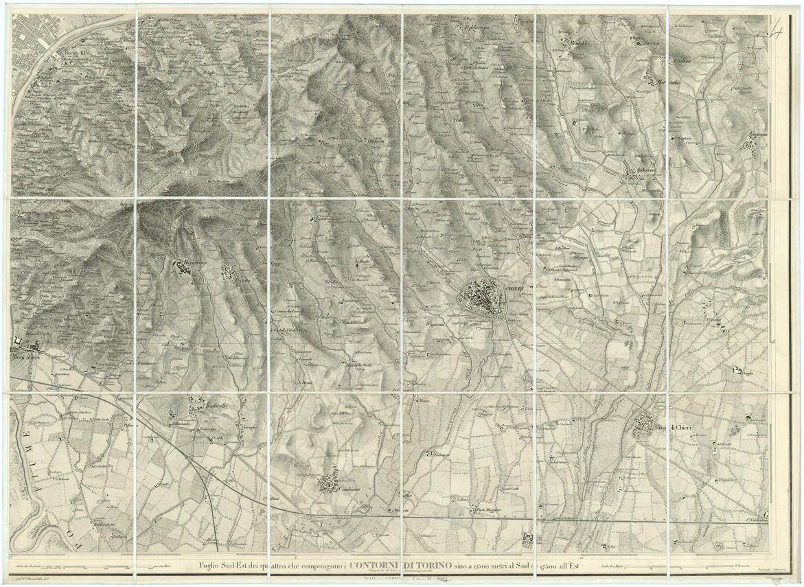 (N:9120) CONTORNI DI TORINO - Foglio 4 (B0004337) Carte e stampe antiche: riproduzione a colori su carta (formato A1)
