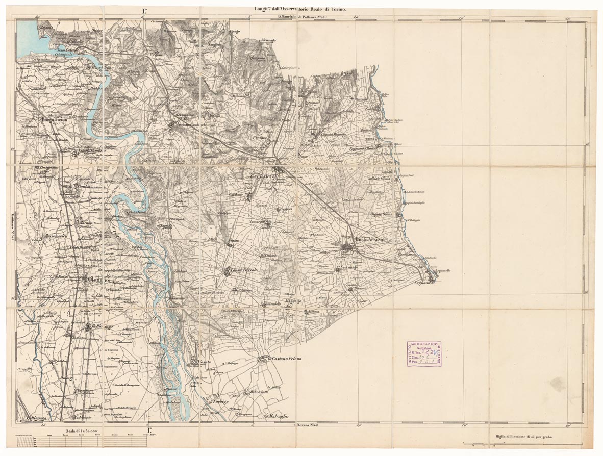 (N:1481) CARTA DEI DINTORNI DEL LAGO D'ORTA - Foglio 3 (B0004368) Carte e stampe antiche: riproduzione a colori su carta (formato A1)