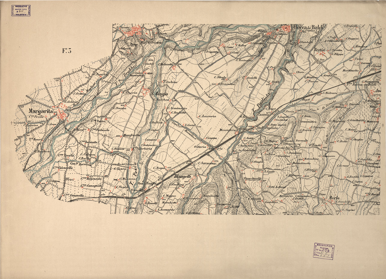 (N:6526) CARTA TOPOGRAFICA DEL COMUNE DI MONDOVI'- Foglio 3 (B0004372) Carte e stampe antiche: riproduzione a colori su carta (formato A1)