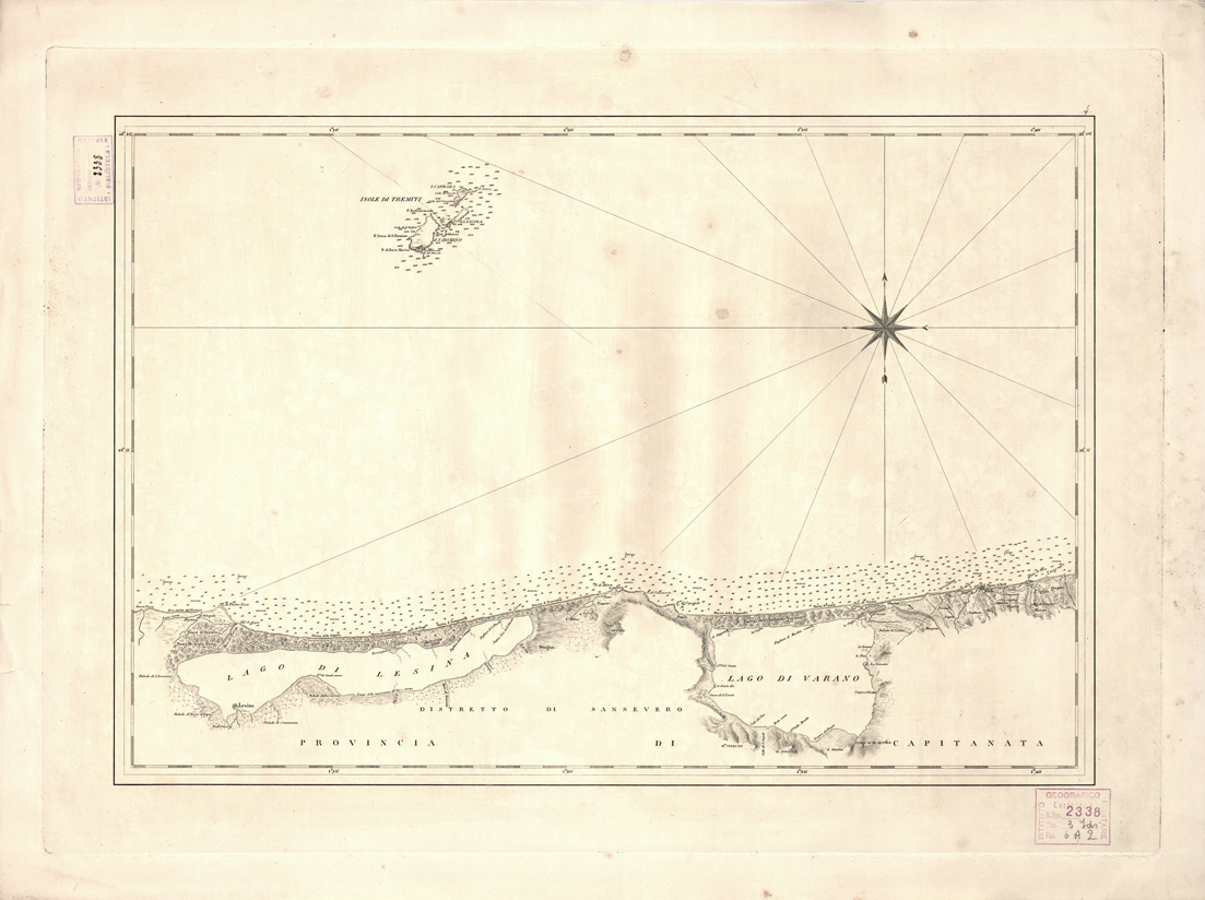 (N:4004) CARTA DI CABOTAGGIO DAL FIUME TRONTO AL CAPO DI S. MARIA DI LEUCA - Foglio 4 (B0004508) Carte e stampe antiche: riproduzione a colori su carta (formato A1)