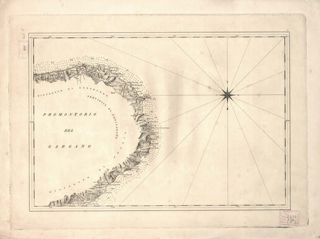 (N:4005) CARTA DI CABOTAGGIO DAL FIUME TRONTO AL CAPO DI S. MARIA DI LEUCA - Foglio 5 (B0004509) Carte e stampe antiche: riproduzione a colori su carta (formato A1)