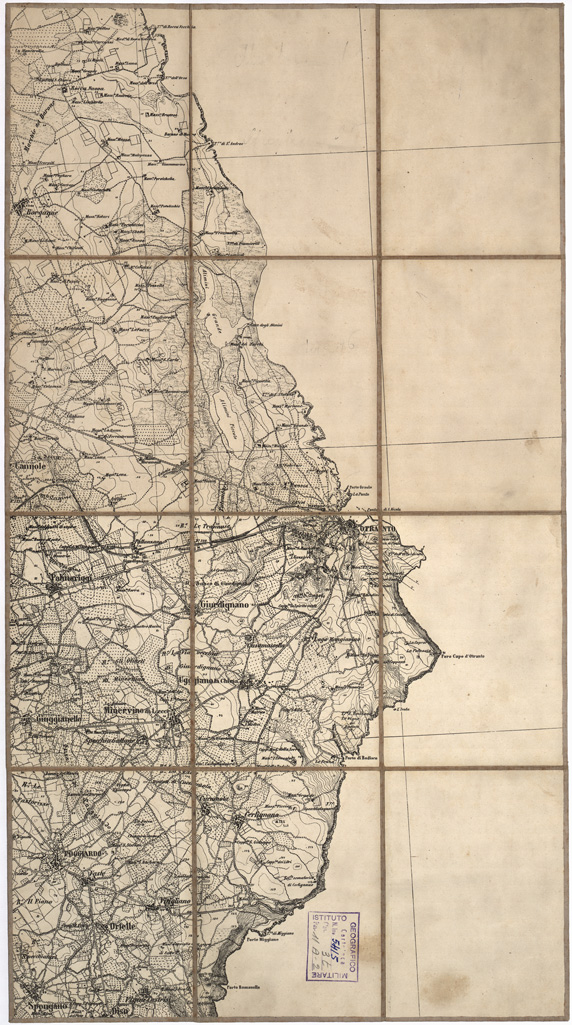 (N:4054) CARTA DI OTRANTO E DINTORNI (B0004518) Carte e stampe antiche: riproduzione a colori su carta (formato A1)