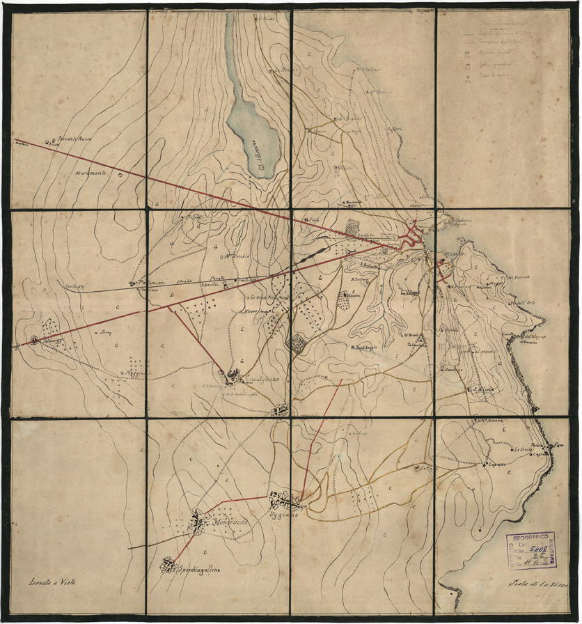 (N:11573) LEVATA A VISTA SU OTRANTO (B0004519) Carte e stampe antiche: riproduzione a colori su carta (formato A1)