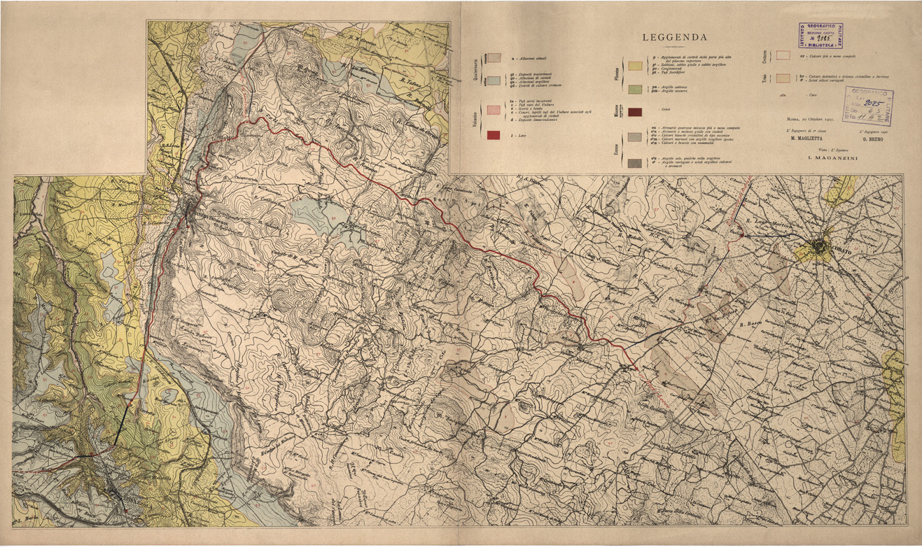 (N:13328) COROGRAFIA DELL'ACQUEDOTTO PUGLIESE... (B0004525) Carte e stampe antiche: riproduzione a colori su carta (formato A1)