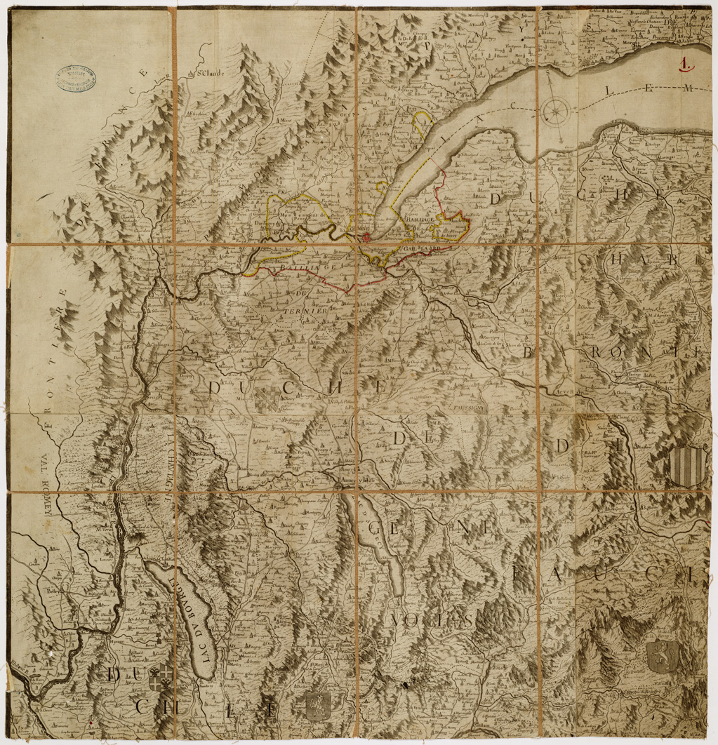 (N:790) CARTA COROGRAFICA DEGLI STATI DI S. M. IL RE DI SARDEGNA DATA IN LUCE DALL'INGEGNERE BORGONIO NEL 1683 CORRETTA ED ACCRESCIUTA NELL'ANNO 1772 - Foglio 1 (B0004545) Carte e stampe antiche: riproduzione a colori su carta (formato A1)