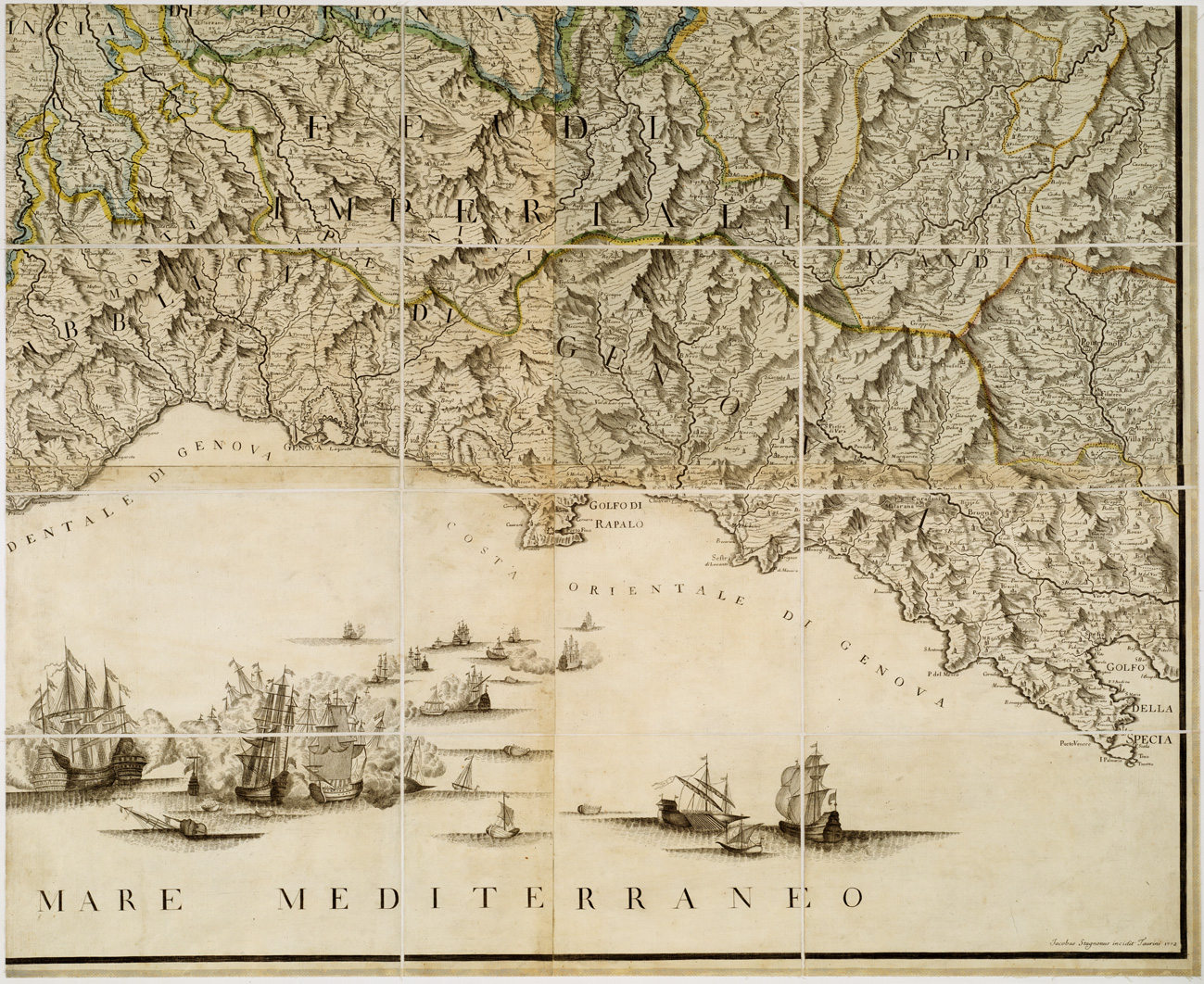 (N:5002) CARTA COROGRAFICA DEGLI STATI DI S. M. IL RE DI SARDEGNA DATA IN LUCE DALL'INGEGNERE BORGONIO NEL 1683 CORRETTA ED ACCRESCIUTA NELL'ANNO 1772 - Foglio 9 (B0004565) Carte e stampe antiche: riproduzione a colori su carta (formato A1)