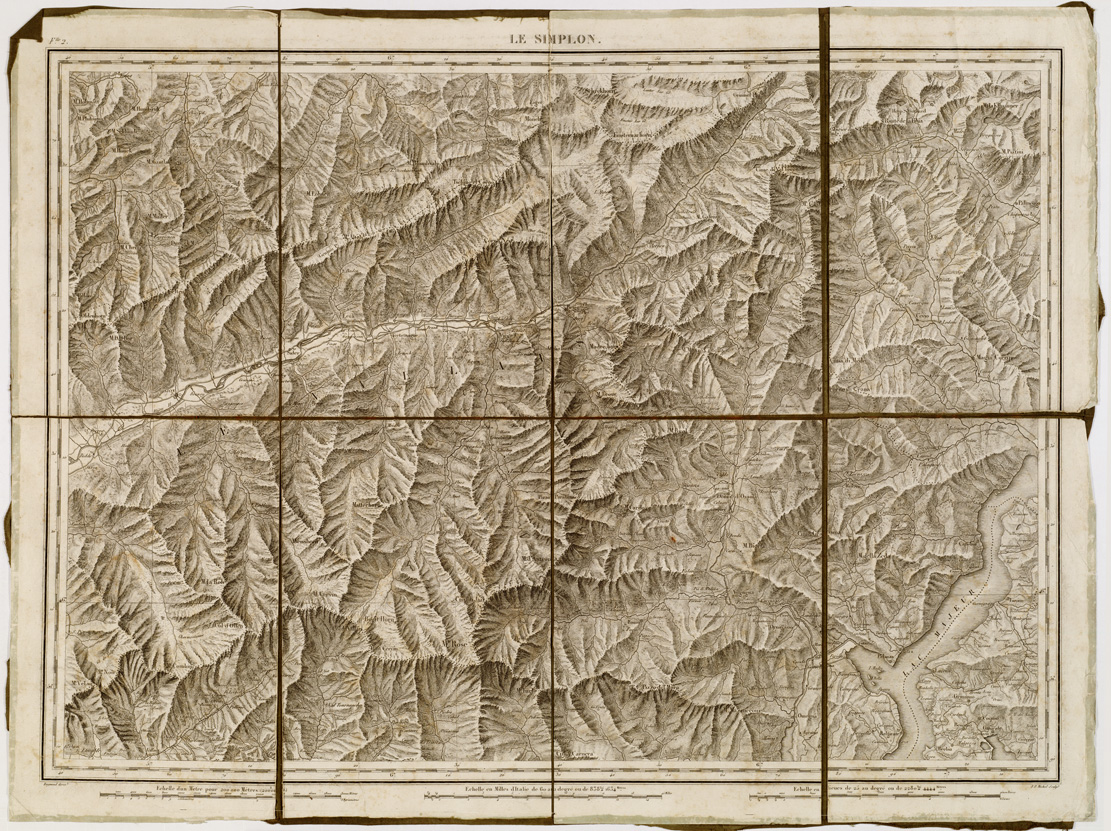 (N:8635) CARTE TOPOGRAPHIQUE MILITAIRE DES ALPES... - Foglio 2 - Le Simplon (B0004574) Carte e stampe antiche: riproduzione a colori su carta (formato A1)