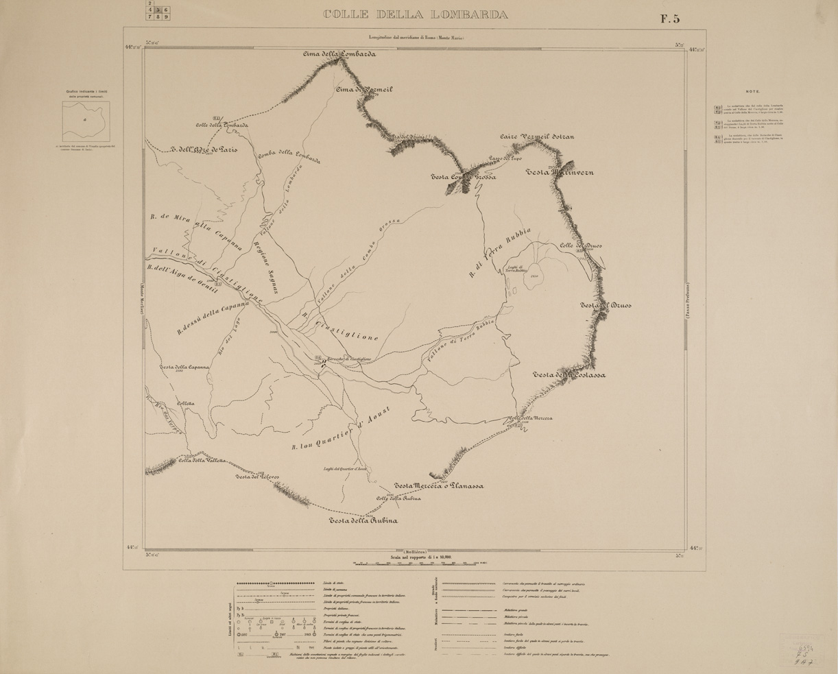 (N:13504) PIANO STRADALE AL 10.000 DELLA FRONTIERA VERSO L'ALTO NIZZARDO... - Foglio 5 - Colle della Lombarda (B0004611) Carte e stampe antiche: riproduzione a colori su carta (formato A1)