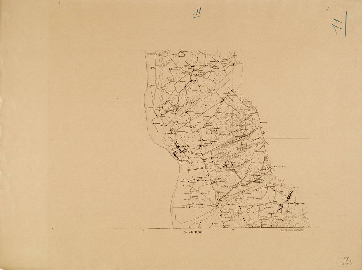 (N:6548) CARTA TOPOGRAFICA DEL FARO DI MESSINA ESEGUITA NEL 1844 - Foglio 11 (B0005198) Carte e stampe antiche: riproduzione a colori su carta (formato A1)