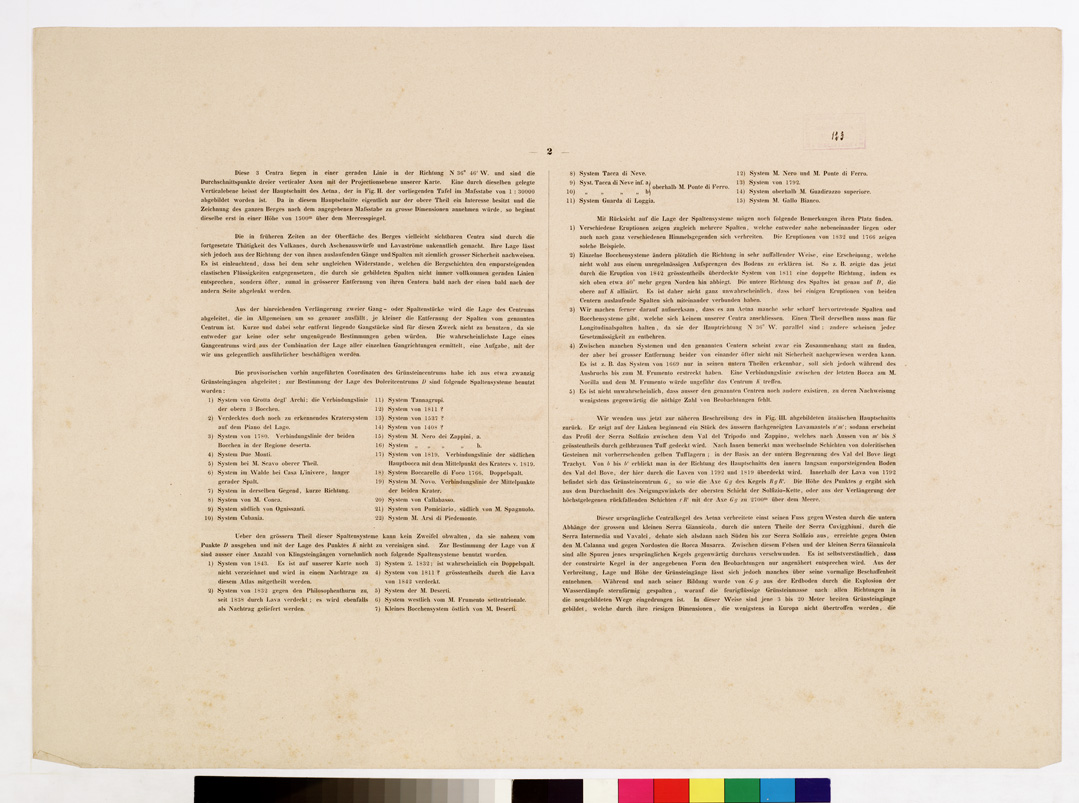 (N:210) I. CARTA TOPOGRAFICA DELL'ETNA... - II. CARTA GEOLOGICA DELL'ETNA... - Foglio 17 retro-Testo (B0005258) Carte e stampe antiche: riproduzione a colori su carta (formato A1)