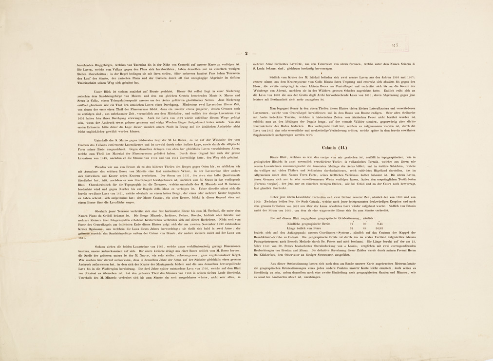 (N:192) I. CARTA TOPOGRAFICA DELL'ETNA... - II. CARTA GEOLOGICA DELL'ETNA... - Foglio 20 retro-Testo (B0005264) Carte e stampe antiche: riproduzione a colori su carta (formato A1)