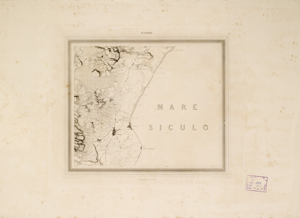 (N:277) I. CARTA TOPOGRAFICA DELL'ETNA... - II. CARTA GEOLOGICA DELL'ETNA... - Tavola 6 - Giarre (B0005272) Carte e stampe antiche: riproduzione a colori su carta (formato A1)