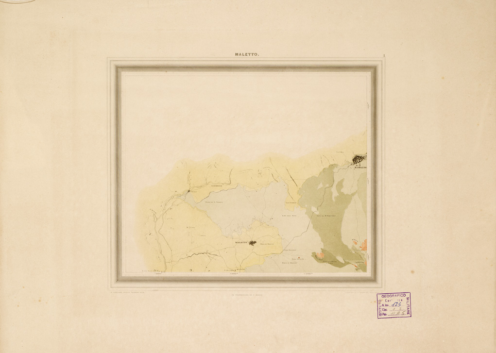 (N:238) I. CARTA TOPOGRAFICA DELL'ETNA... - II. CARTA GEOLOGICA DELL'ETNA... - Tavola 1 - Maletto - (a colori) (B0005280) Carte e stampe antiche: riproduzione a colori su carta (formato A1)