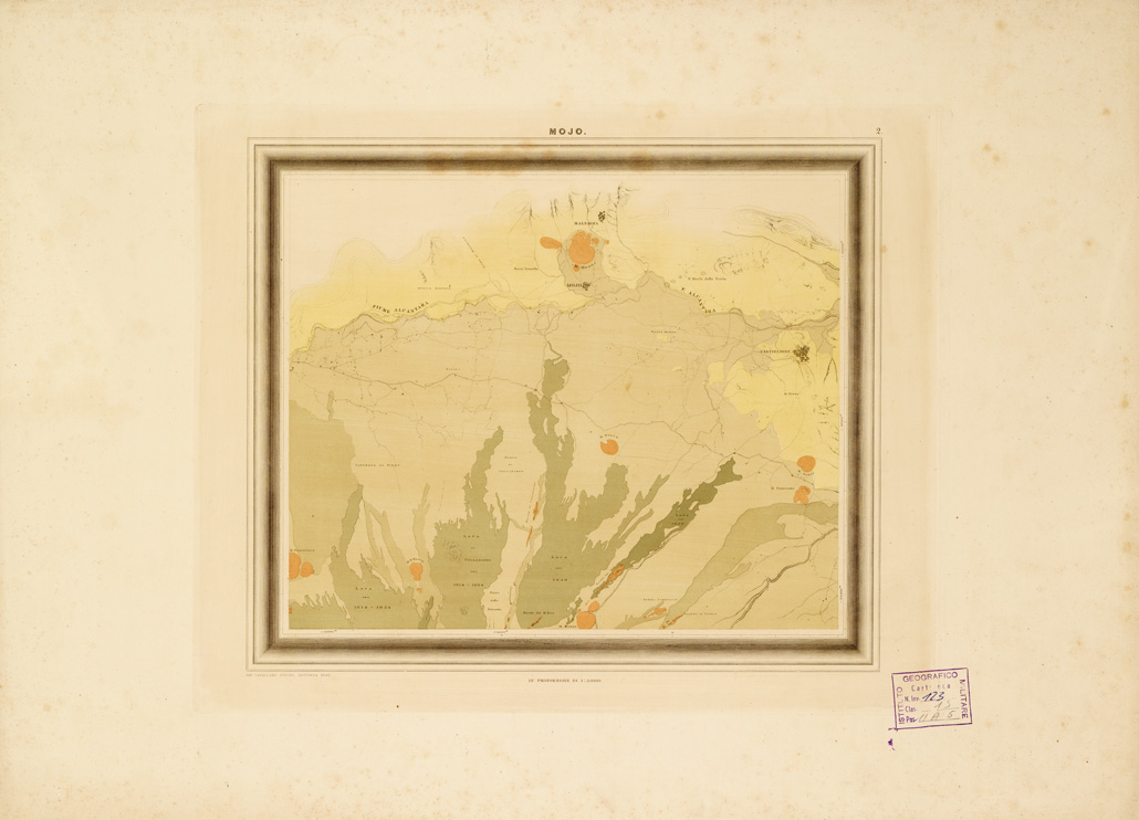 (N:239) I. CARTA TOPOGRAFICA DELL'ETNA... - II. CARTA GEOLOGICA DELL'ETNA... - Tavola 2 - Mojo - (a colori) (B0005281) Carte e stampe antiche: riproduzione a colori su carta (formato A1)