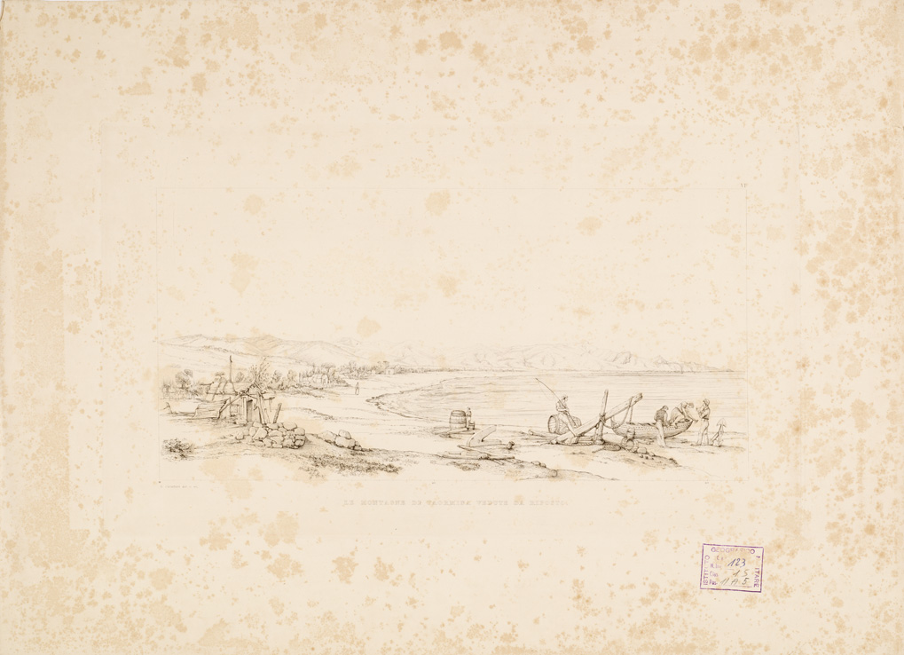 (N:254) I. CARTA TOPOGRAFICA DELL'ETNA... - II. CARTA GEOLOGICA DELL'ETNA... - Veduta VI - Le Montagne di Taormina vedute da Riposto (B0005298) Carte e stampe antiche: riproduzione a colori su carta (formato A1)