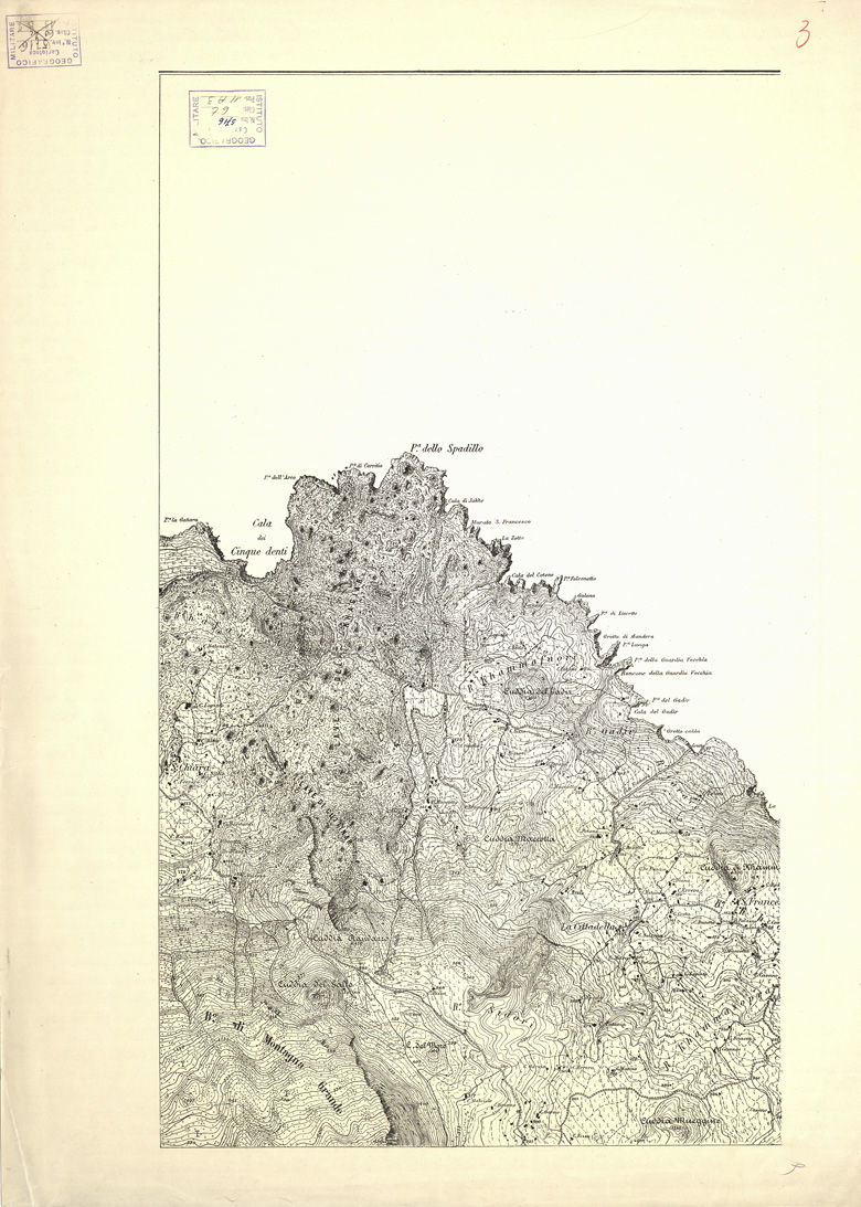 (N:6948) CARTA TOPOGRAFICA DELL'ISOLA DI PANTELLERIA... - Foglio 3 (B0005326) Carte e stampe antiche: riproduzione a colori su carta (formato A1)