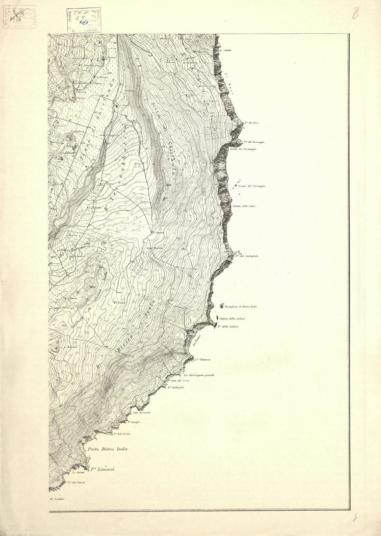 (N:6952) CARTA TOPOGRAFICA DELL'ISOLA DI PANTELLERIA... - Foglio 8 (B0005331) Carte e stampe antiche: riproduzione a colori su carta (formato A1)