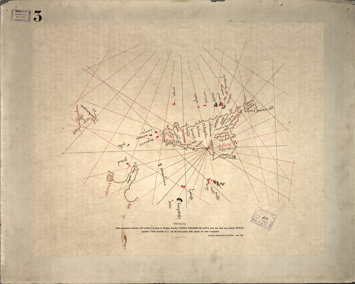 (N:15866) SICILIA (B0005419) Carte e stampe antiche: riproduzione a colori su carta (formato A1)