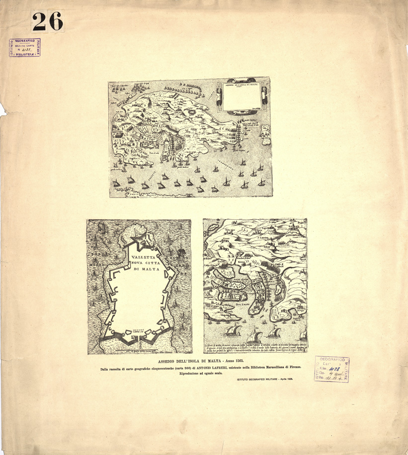 (N:190) ASSEDIO DELL'ISOLA DI MALTA NELL'ANNO 1565 (B0005429) Carte e stampe antiche: riproduzione a colori su carta (formato A1)