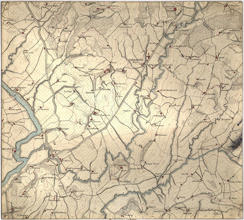 (N:8183) CARTA TOPOGRAFICA DI PERUGIA E SUOI DINTORNI - Foglio 1 Est (B0005443) Carte e stampe antiche: riproduzione a colori su carta (formato A1)