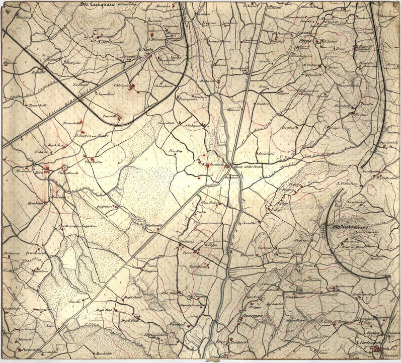 (N:8191) CARTA TOPOGRAFICA DI PERUGIA E SUOI DINTORNI - Foglio 3 Ovest (B0005448) Carte e stampe antiche: riproduzione a colori su carta (formato A1)