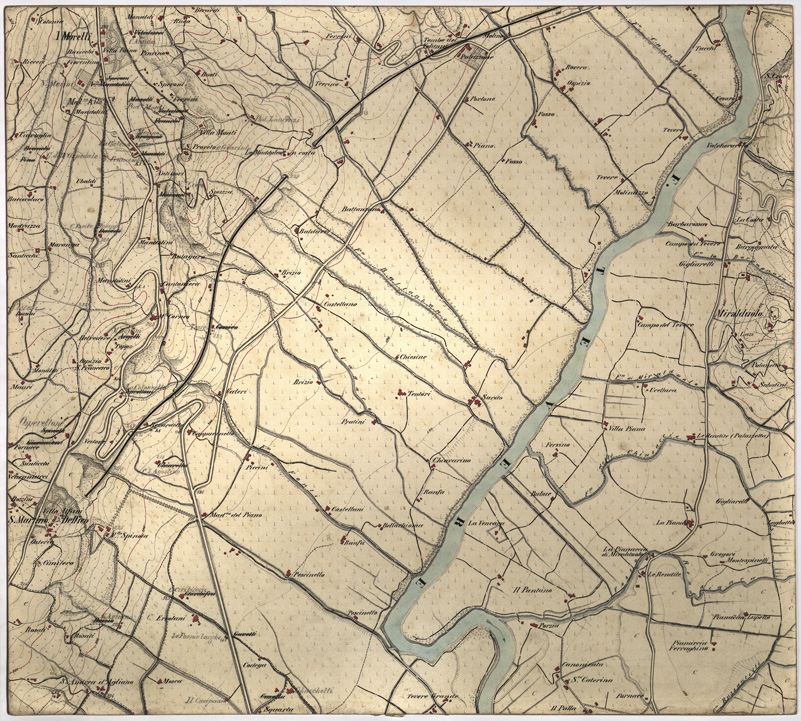 (N:8188) CARTA TOPOGRAFICA DI PERUGIA E SUOI DINTORNI - Foglio 3 (B0005449) Carte e stampe antiche: riproduzione a colori su carta (formato A1)
