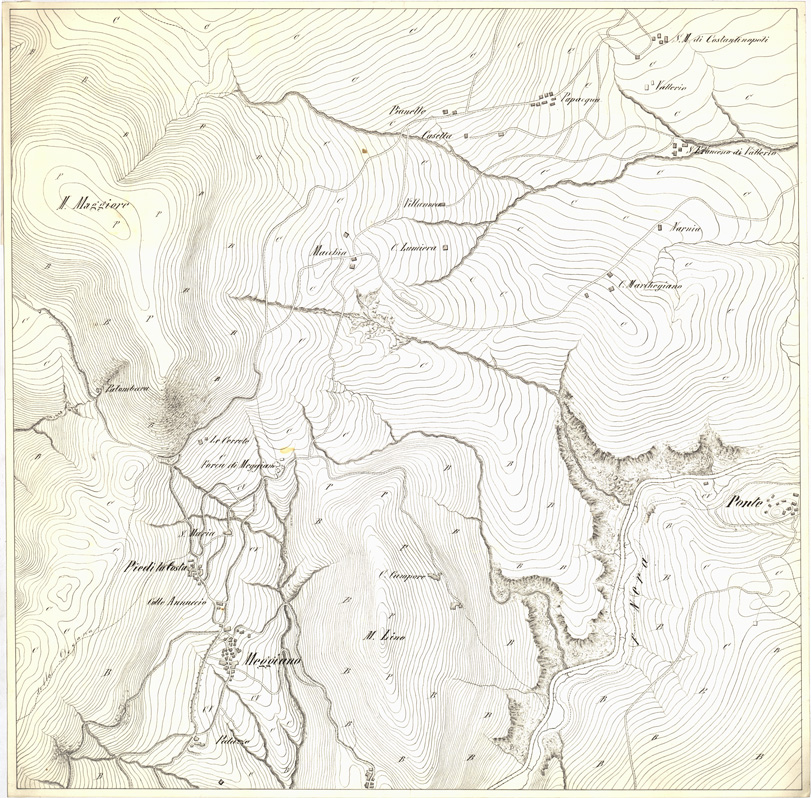 (N:6425) CARTA TOPOGRAFICA DEI DINTORNI DI SPOLETO... - Foglio 2 E (B0005458) Carte e stampe antiche: riproduzione a colori su carta (formato A1)