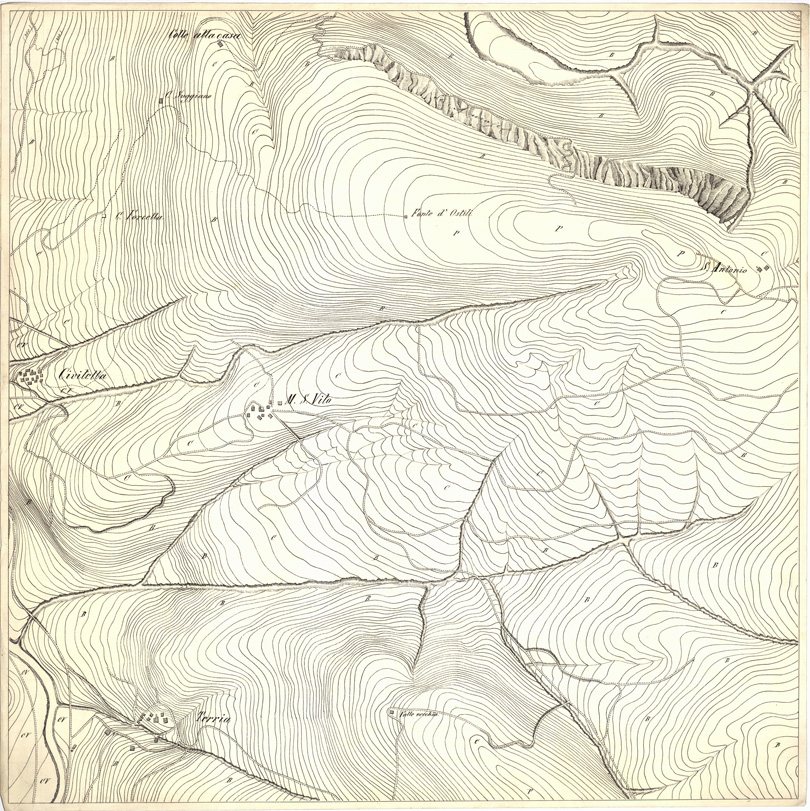 (N:6440) CARTA TOPOGRAFICA DEI DINTORNI DI SPOLETO... - Foglio 5 E (B0005461) Carte e stampe antiche: riproduzione a colori su carta (formato A1)