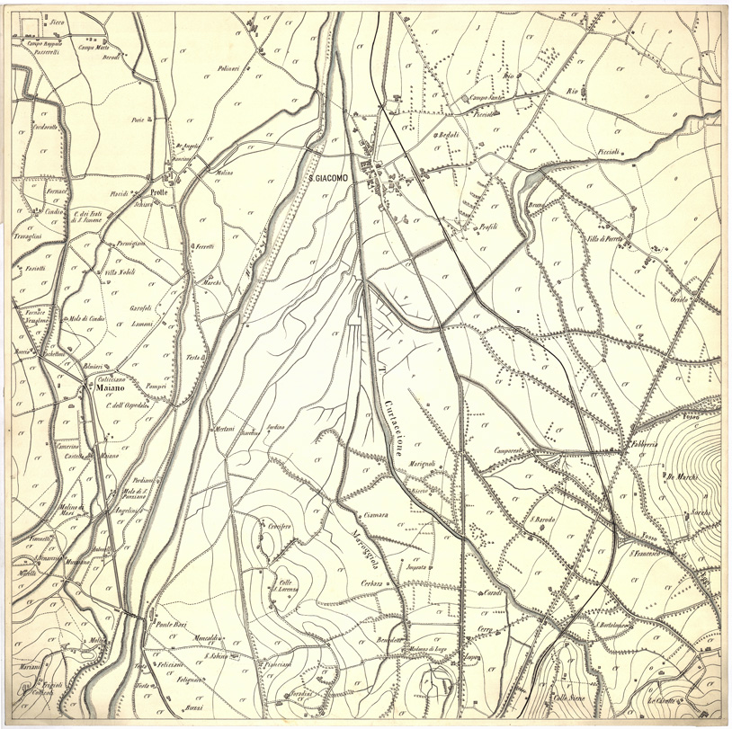 (N:6428) CARTA TOPOGRAFICA DEI DINTORNI DI SPOLETO... - Foglio 3 C (B0005467) Carte e stampe antiche: riproduzione a colori su carta (formato A1)