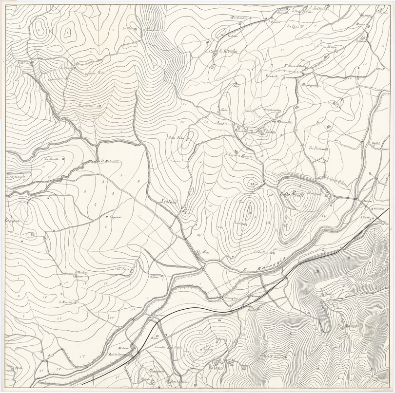 (N:6432) CARTA TOPOGRAFICA DEI DINTORNI DI SPOLETO... - Foglio 4 B (B0005472) Carte e stampe antiche: riproduzione a colori su carta (formato A1)