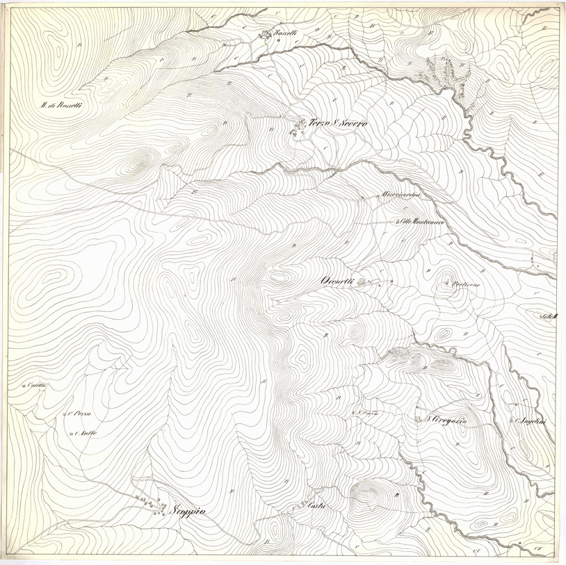 (N:6431) CARTA TOPOGRAFICA DEI DINTORNI DI SPOLETO... - Foglio 4 A (B0005476) Carte e stampe antiche: riproduzione a colori su carta (formato A1)