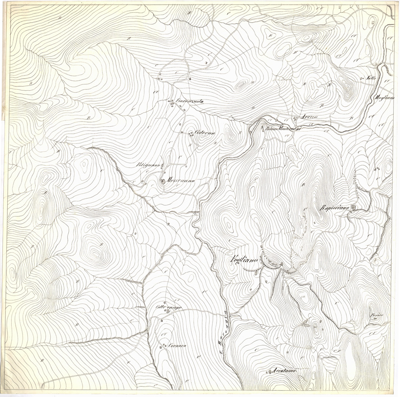 (N:6436) CARTA TOPOGRAFICA DEI DINTORNI DI SPOLETO... - Foglio 5 A (B0005477) Carte e stampe antiche: riproduzione a colori su carta (formato A1)