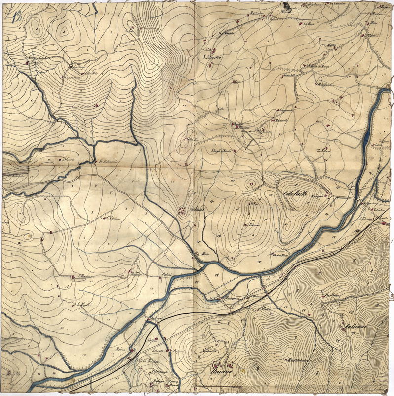 (N:6411) CARTA TOPOGRAFICA DEI DINTORNI DI SPOLETO... - Foglio B4 (B0005485) Carte e stampe antiche: riproduzione a colori su carta (formato A1)
