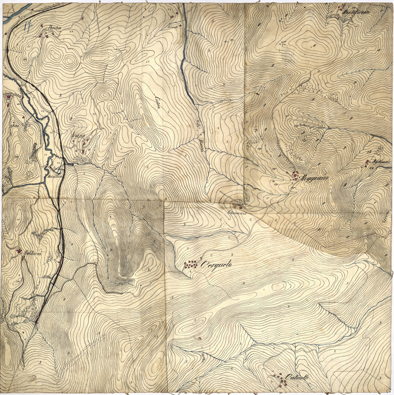 (N:6416) CARTA TOPOGRAFICA DEI DINTORNI DI SPOLETO... - Foglio B5 (B0005486) Carte e stampe antiche: riproduzione a colori su carta (formato A1)