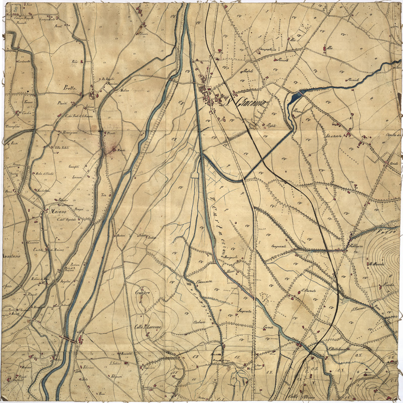(N:6407) CARTA TOPOGRAFICA DEI DINTORNI DI SPOLETO... - Foglio C3 (B0005488) Carte e stampe antiche: riproduzione a colori su carta (formato A1)