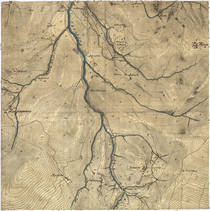 (N:6417) CARTA TOPOGRAFICA DEI DINTORNI DI SPOLETO... - Foglio C5 (B0005490) Carte e stampe antiche: riproduzione a colori su carta (formato A1)