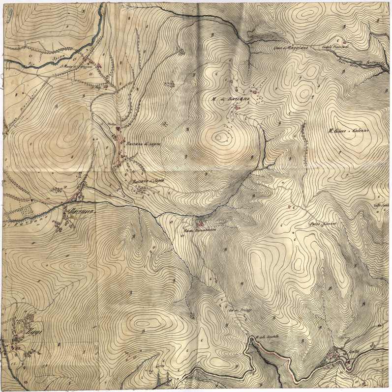 (N:6408) CARTA TOPOGRAFICA DEI DINTORNI DI SPOLETO... - Foglio D3 (B0005492) Carte e stampe antiche: riproduzione a colori su carta (formato A1)