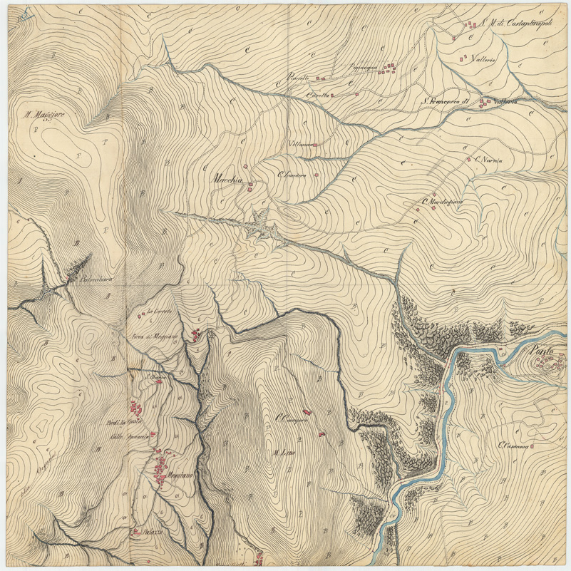 (N:6404) CARTA TOPOGRAFICA DEI DINTORNI DI SPOLETO... - Foglio E2 (B0005495) Carte e stampe antiche: riproduzione a colori su carta (formato A1)