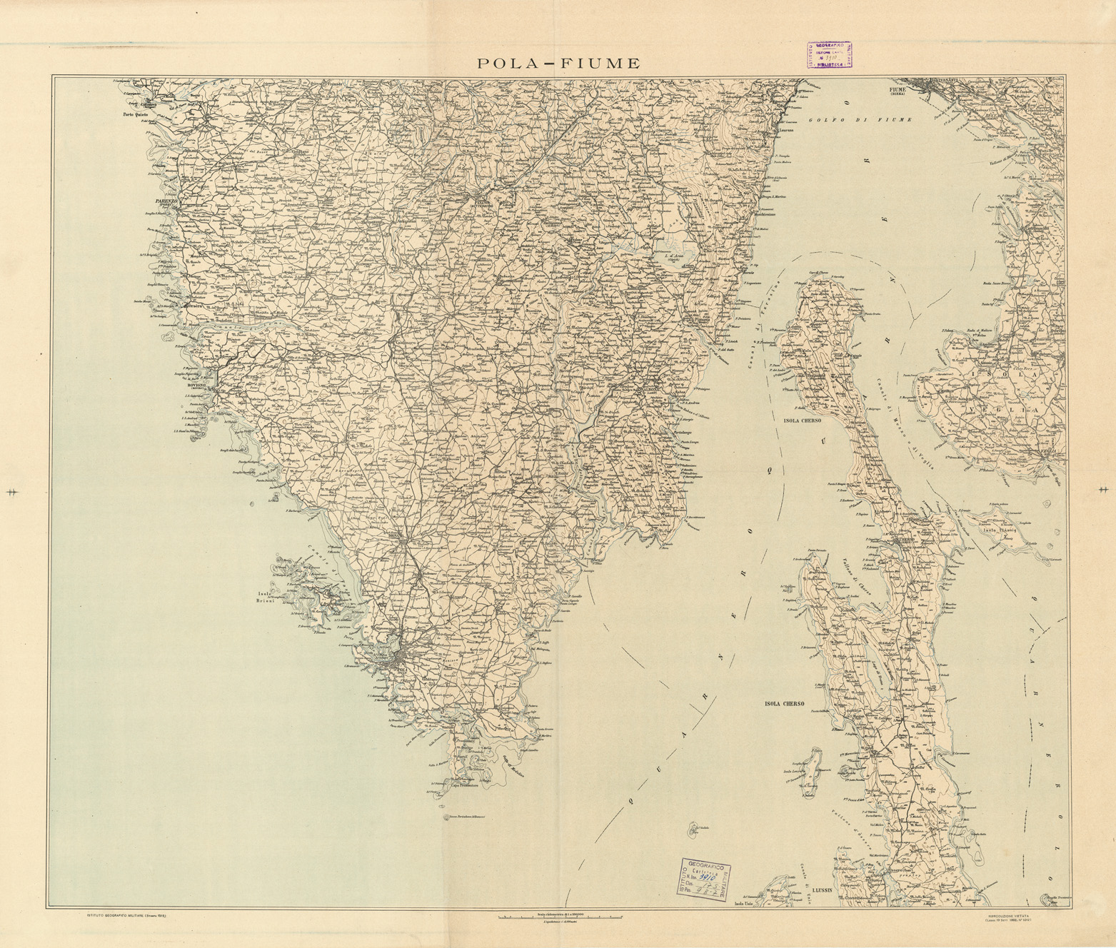 (N:14113) POLA - FIUME CARTE DI GUERRA (B0005664) Carte e stampe antiche: riproduzione a colori su carta (formato A1)