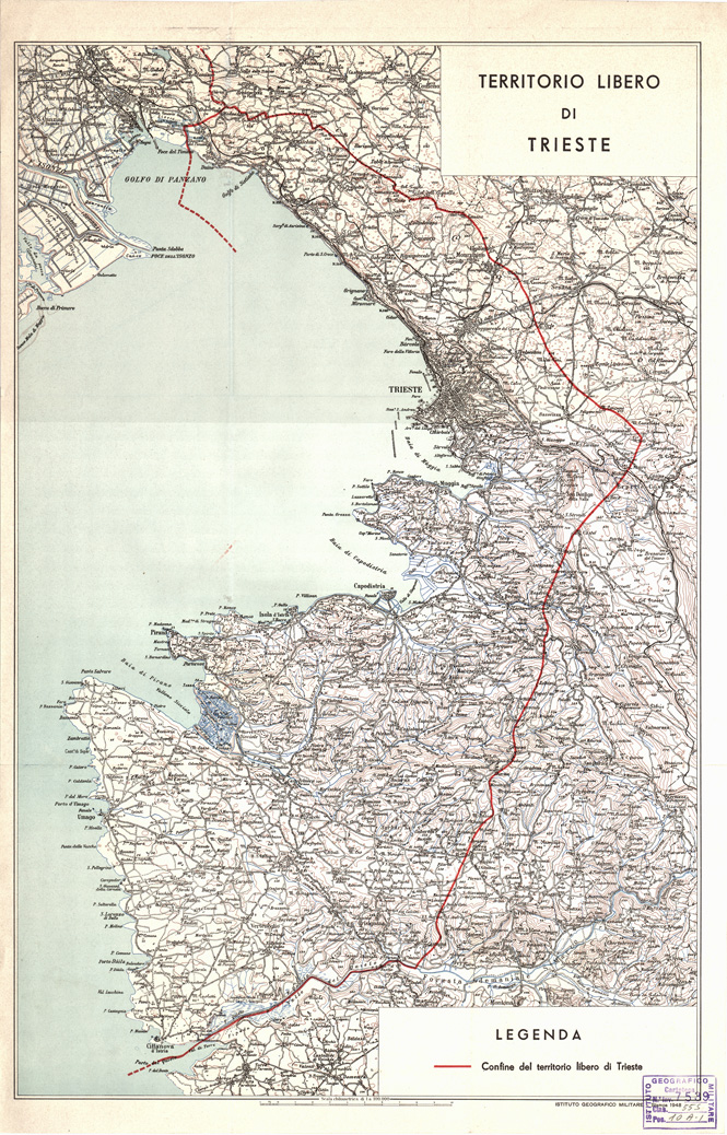 (N:15817) TERRITORIO LIBERO DI TRIESTE (B0005682) Carte e stampe antiche: riproduzione a colori su carta (formato A1)
