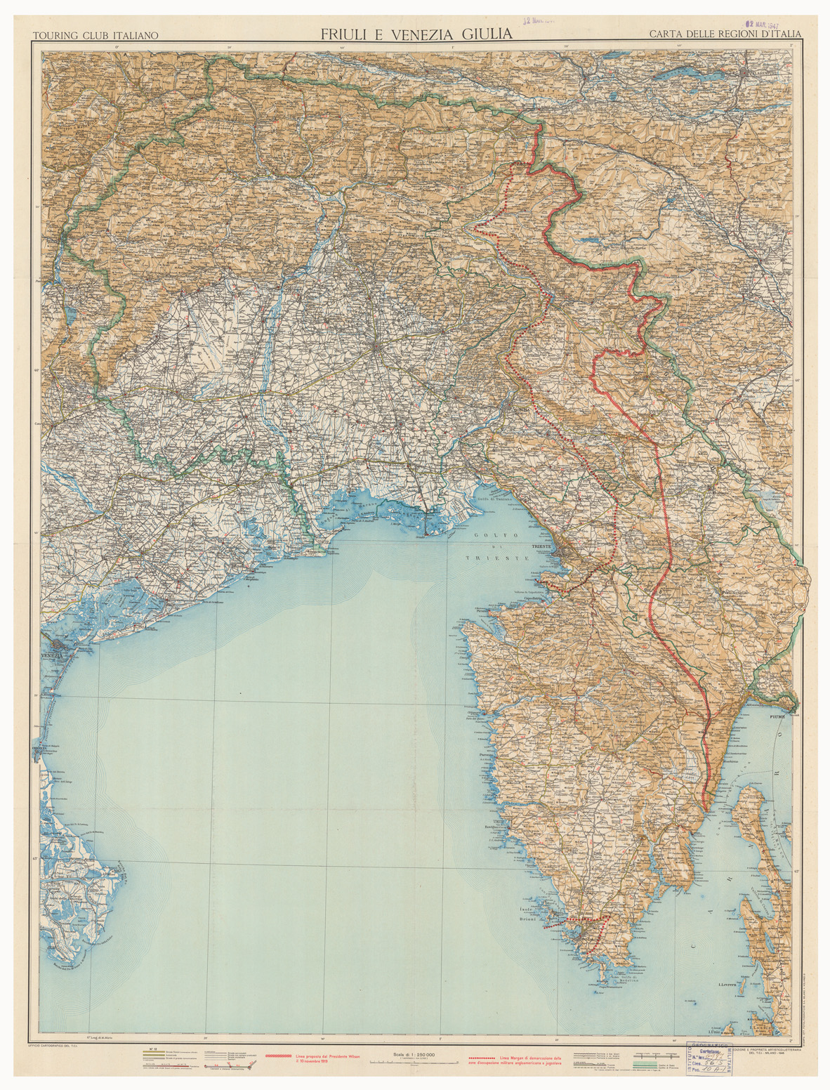 (N:9890) FRIULI E VENEZIA GIULIA (B0005684) Carte e stampe antiche: riproduzione a colori su carta (formato A1)