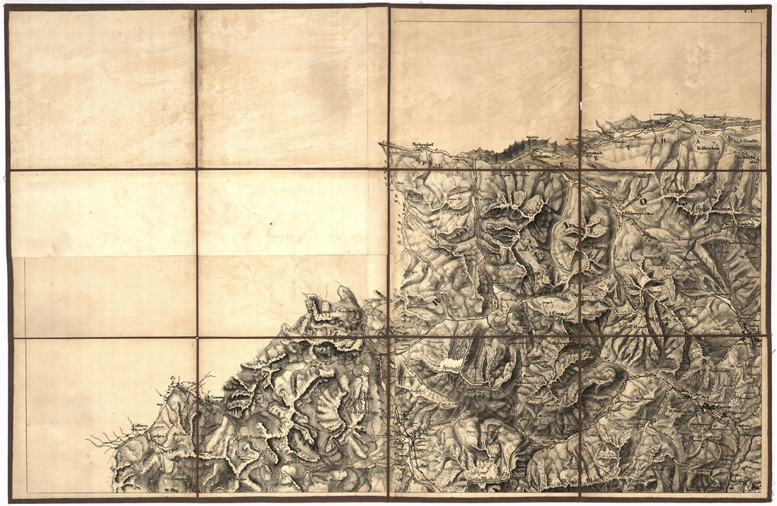 (N:7937) CARTA TOPOGRAFICA DELLA VENEZIA - Foglio F1 - Landro (B0005728) Carte e stampe antiche: riproduzione a colori su carta (formato A1)