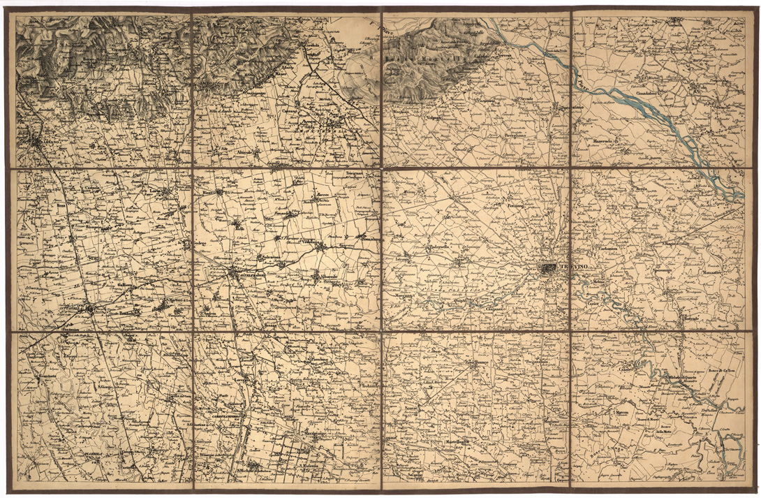 (N:7940) CARTA TOPOGRAFICA DELLA VENEZIA - Foglio F4 - Treviso (B0005731) Carte e stampe antiche: riproduzione a colori su carta (formato A1)