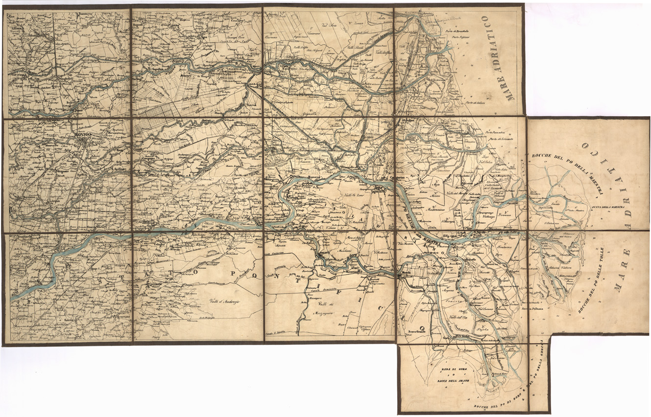 (N:7942) CARTA TOPOGRAFICA DELLA VENEZIA - Foglio F6 - Adria (B0005733) Carte e stampe antiche: riproduzione a colori su carta (formato A1)