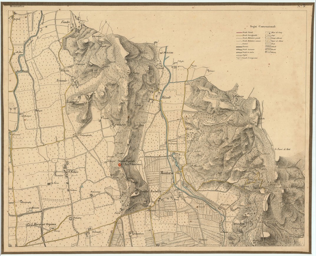 (N:4112) CARTA DI VERONA E DINTORNI - Foglio 3 - Montorio (B0005797) Carte e stampe antiche: riproduzione a colori su carta (formato A1)