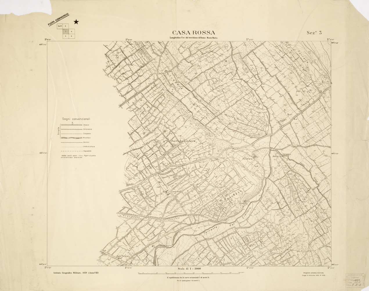 (N:9611) DINTORNI DI ZARA - CASA ROSSA - SEZ. 3 (B0005811) Carte e stampe antiche: riproduzione a colori su carta (formato A1)
