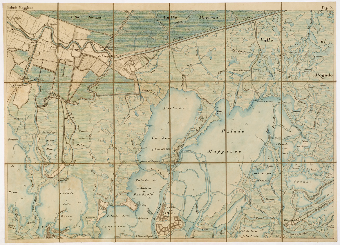 (N:7632) CARTA TOPOGRAFICA DELLA LAGUNA VENETA - PALUDE MAGGIORE - Foglio 5 (B0005892) Carte e stampe antiche: riproduzione a colori su carta (formato A1)